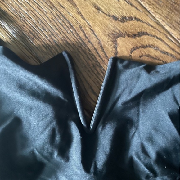 Black V Neck One Piece Swimsuit - Picture 2 of 4